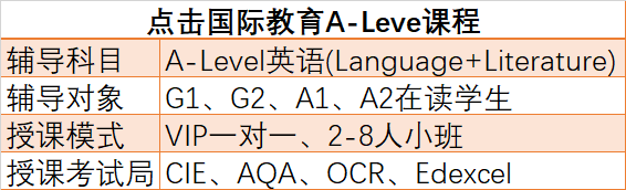 英国高中A-Level英语课程辅导咨询