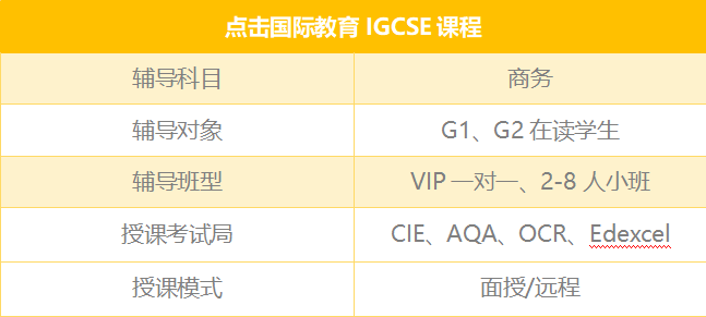 IGCSE课程商务科目辅导培训班 
