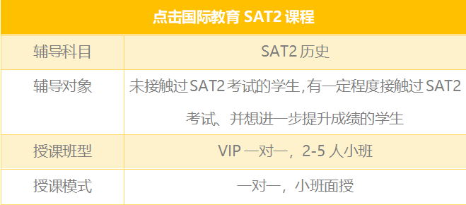 SAT2历史（History）课程培训辅导班