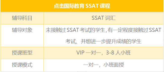 SSAT词汇（Verbal）课程培训辅导班