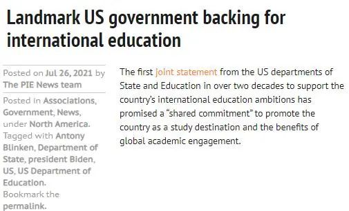 美国政府发布“对国际教育的全新承诺”，赴美留学或步入黄金时代！