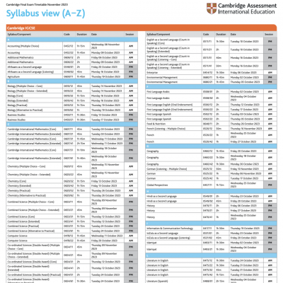 2023年三大考试局A-Level/IG秋季大考时间表！